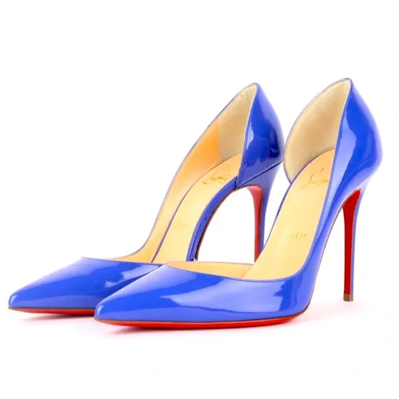 Christian Louboutin Iriza 100mm Pervenche Patent Pumps - Picture 1 of 10